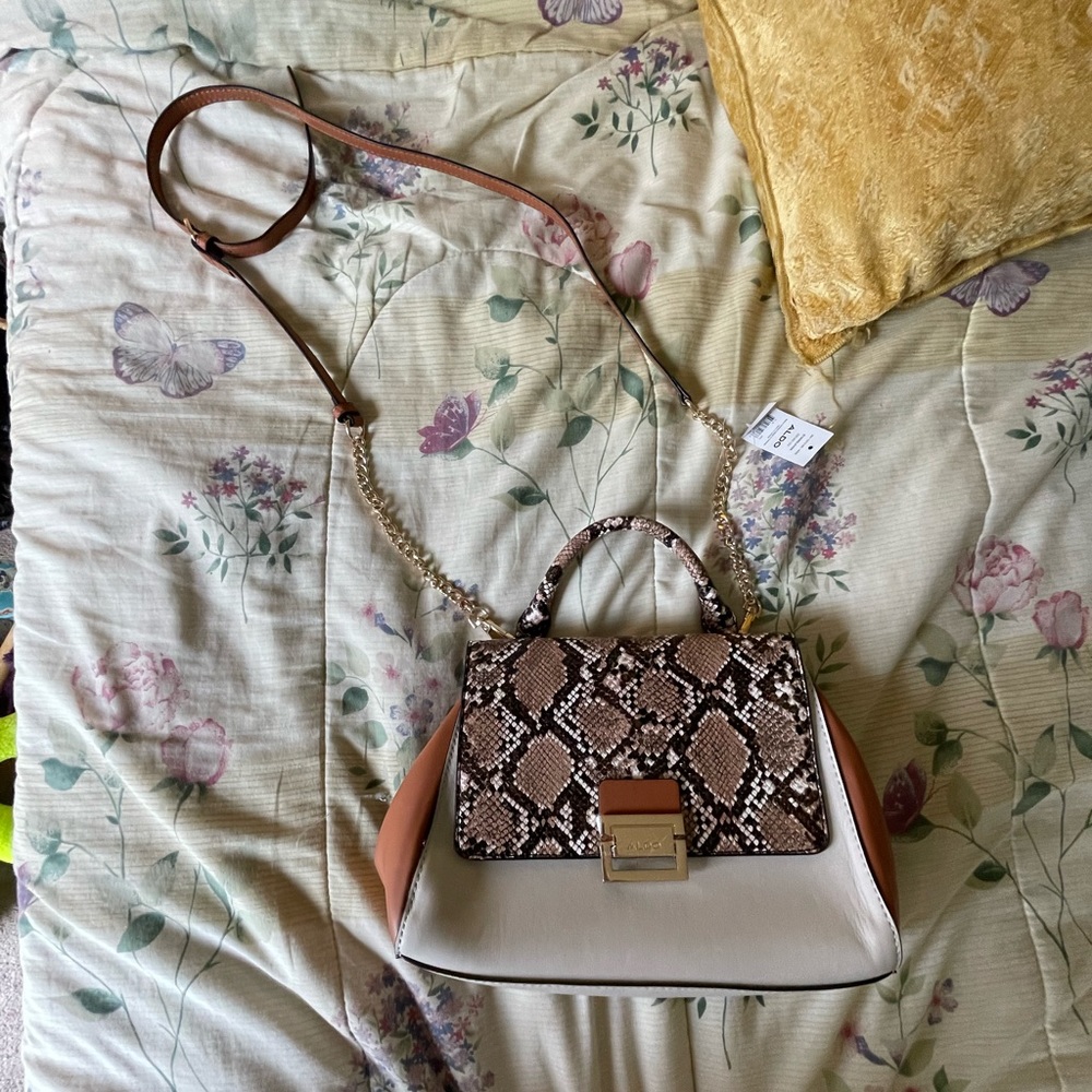 NWT Snakeskin Aldo Bag with detachable crossbody strap